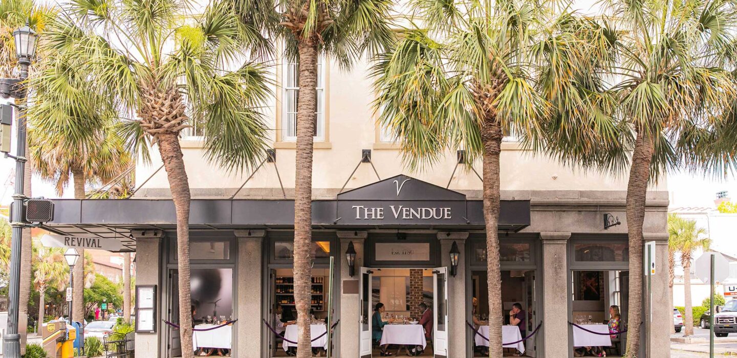 Exterior entrance to Revival restaurant at the Vendue hotel