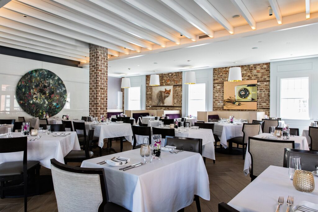 Indoor dining space at Revival restaurant