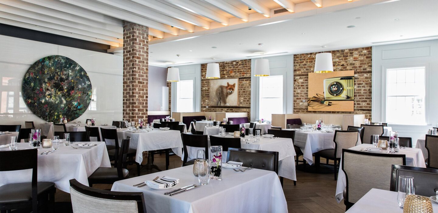 Indoor dining space at Revival restaurant