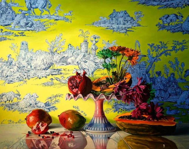 Photorealistic painting of fruit